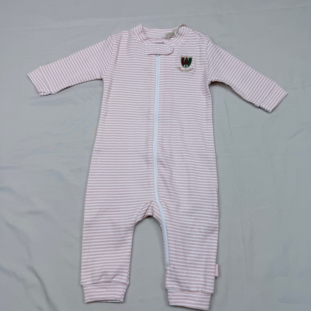 Cozy Pink Striped Kids Footie